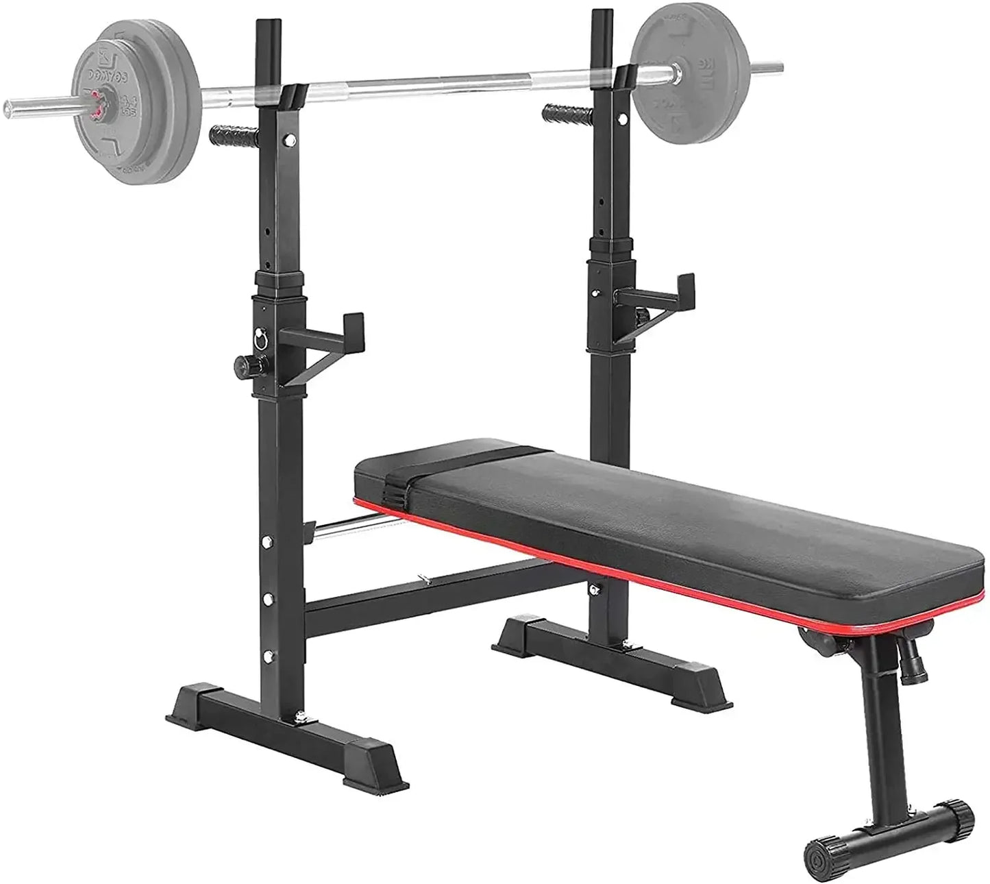 Fitnessbank – Halterbank – Trainingsbank – Krachtbank – Sportschoolbank – Verstelbare Haltersteunen – Stevig Staalframe Tot 200 kg Belastbaar