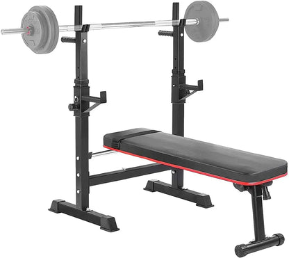 Fitnessbank – Halterbank – Trainingsbank – Krachtbank – Sportschoolbank – Verstelbare Haltersteunen – Stevig Staalframe Tot 200 kg Belastbaar