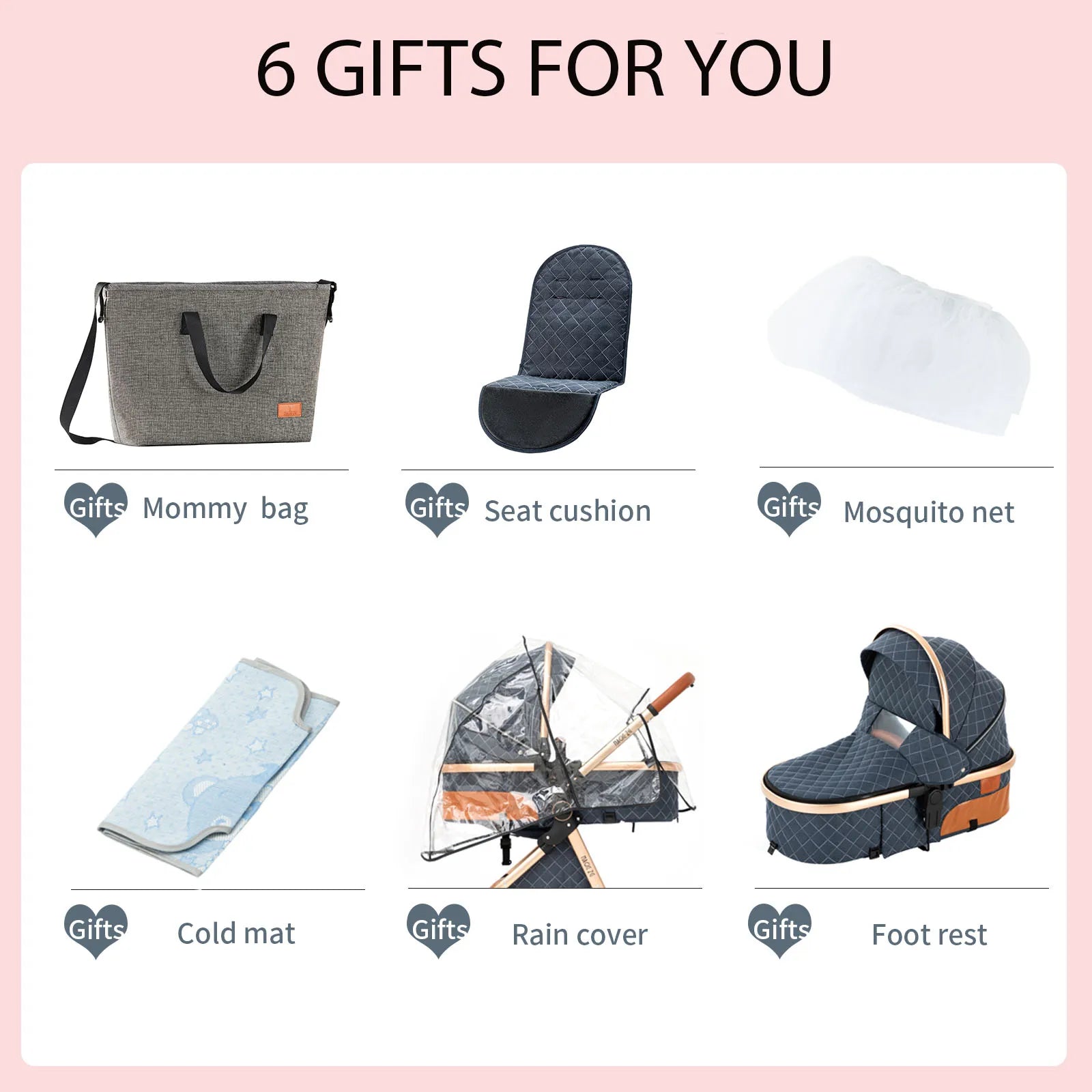 3-in-1 High Landscape Baby Stroller Travel System Bassinet Car Seat Lightweight Frame with One-Hand Folding Feature Baby Items - QUORE
