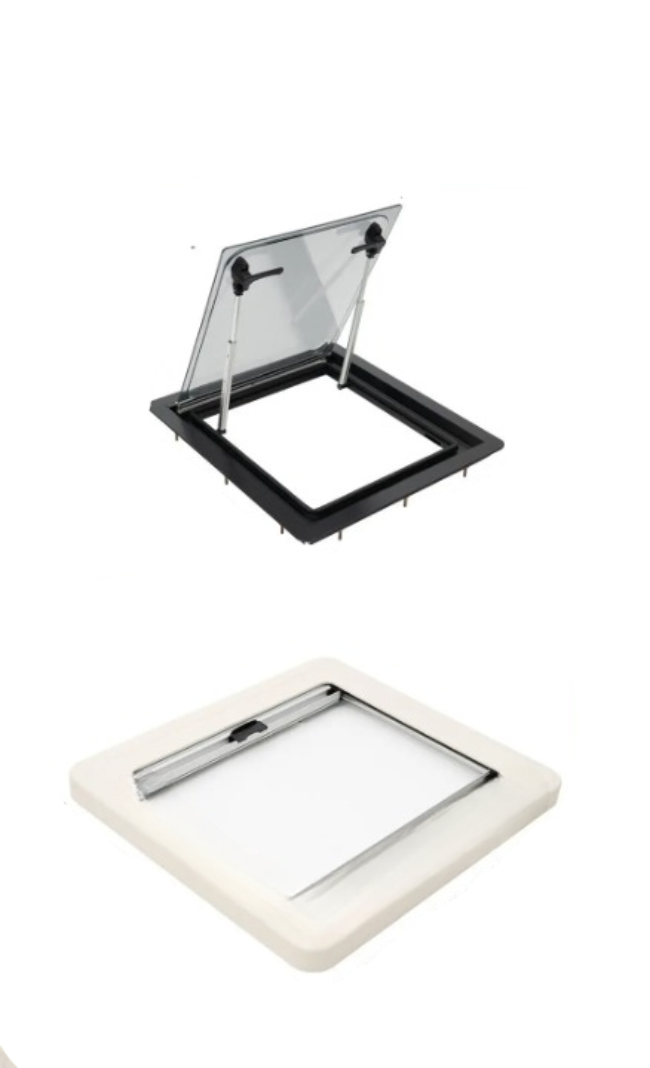 Ventilatieraam Caravan – Ventilatieraam Camper – Ventilatierooster Ramen – Insectenhor – Aluminium Ventilatieraam – Maximaal 70° Openbaar – Duurzaam Aluminiumframe - Zwart