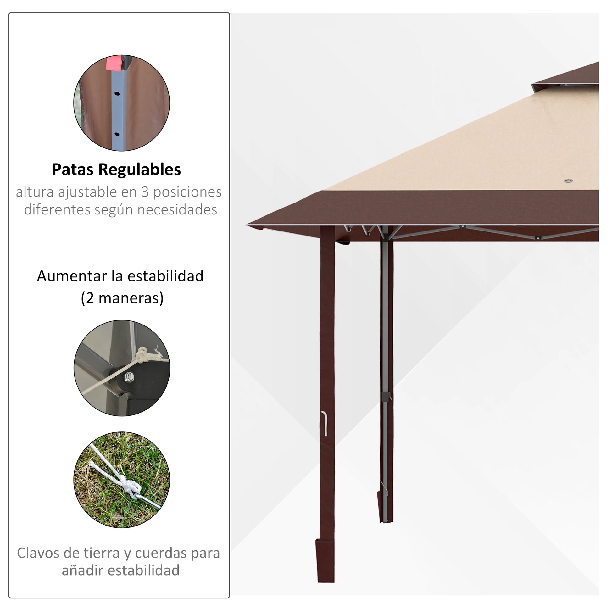 Inklapbare Tent – Vouwtent – Partytent – Markttent – Overkapping – 3,85x3,85 Meter – Waterafstotend Polyester - QUORE
