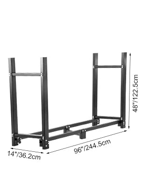 Firewood Rack - Firewood Rack - Indoor Wood Storage - Wood Storage - Wood Rack - Indoor Firewood Rack - Firewood Storage - Firewood Rack - Outdoor Firewood Rack - 8ft - Steel Stand - 1300 lbs Firewood Log Holder - Black