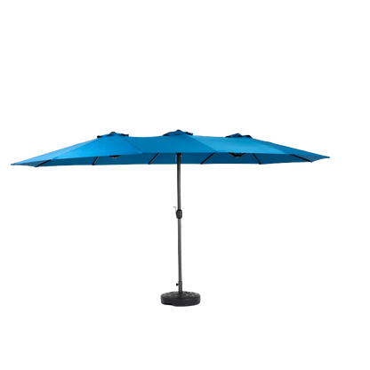 Parasol - Zweefparasol – Dubbele Buitenparasol – Dubbele Parasol – Grote Parasol – Buitenscherm – Zonnescherm – 14,8 m² – 100% Polyester Doek - Diepblauw - QUORE
