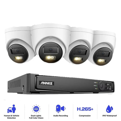 8-kanaals IP Beveiligingsset – Beveiligingscamera Systeem – CCTV Set – Video Bewaking – NVR Recorder – 12MP Dual-Light Camera’s – PoE Ondersteuning