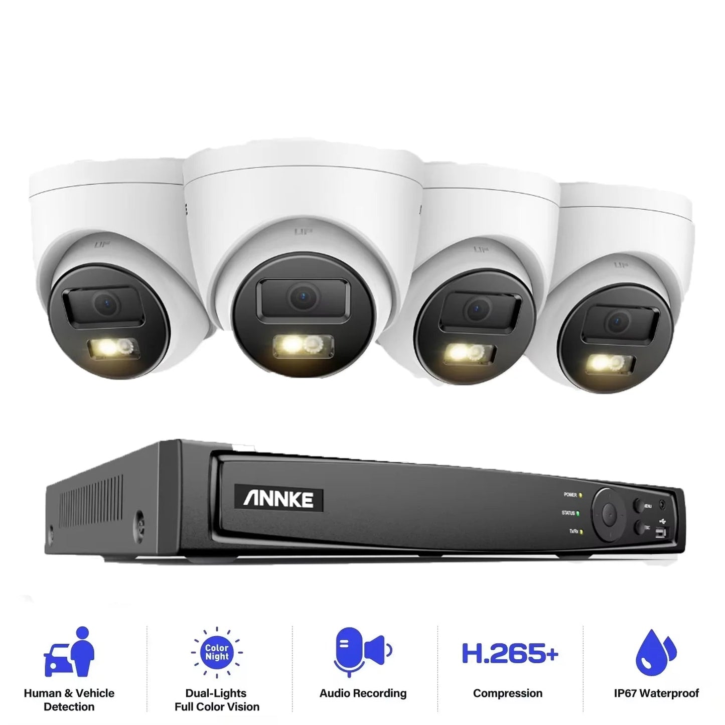 8-kanaals NVR Beveiligingssysteem – IP Camera Set – CCTV Bewakingscamera – 12MP Netwerkcamera – PoE Recorder – Dual Light Nachtzicht – 8TB Opslagondersteuning