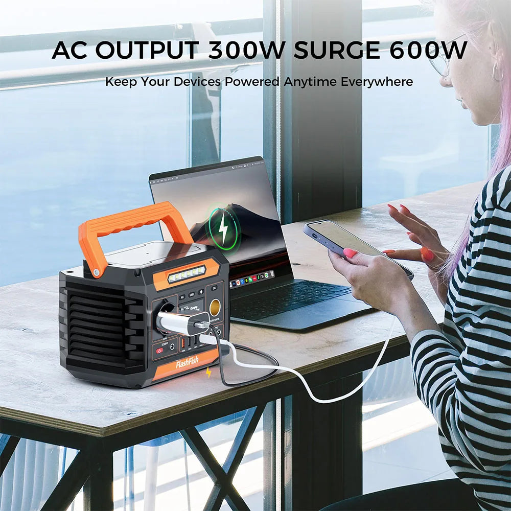 Draagbare Power Station – Mobiele Accupack – Noodstroomvoorziening – Outdoor Generator – Zakelijke Stroomvoorziening – 288,6Wh Capaciteit – 260W Pure Sinusgolf AC-uitgang
