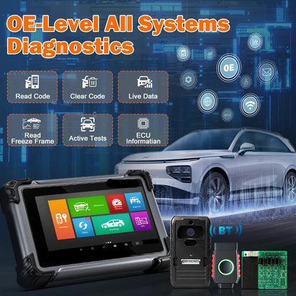 Autodiagnose Tool – Sleutelprogrammering – Diagnose Scanner – APK Scanner – 7 Inch Touchscreen – 40+ Functies – 7200mAh Batterij