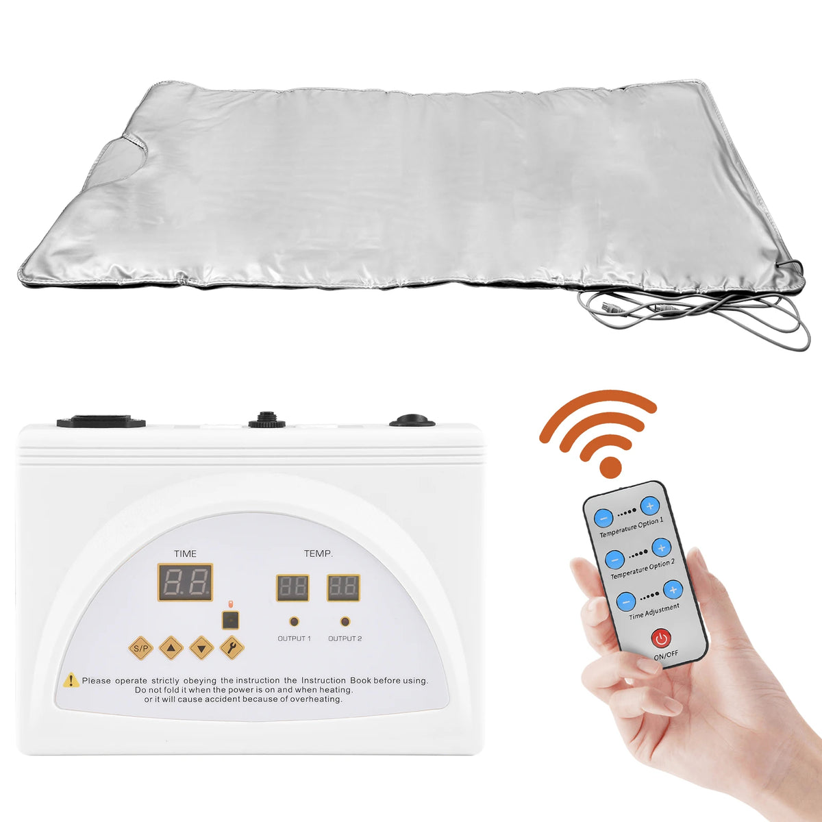 Sauna Deken - Infraroodtherapie - 650W - 220V - 60Hz - extern PU - intern PVC - Stress - Pijnverlichting - Fibromyalgie - Reuma - Ontspanning - Grade A - Zilver