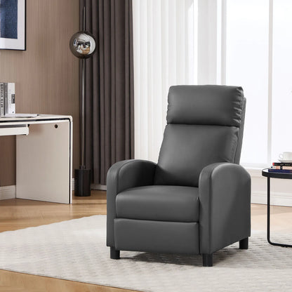 Ergonomische Relaxstoel - Fauteuil -  Ligbed - Schommelstoel - Relaxfauteuil - Verstelbare Lounge Chair voor Woonkamer & Slaapkamer - Zwart Leer