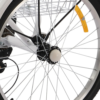 Volwassen Driewieler Fiets – Driewieler Voor Volwassenen – Stadsfiets – Comfortabele Driewieler – Vouwbare Fiets – Koolstofstaal Frame – LED Verlichting