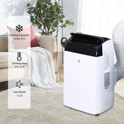 Mobiele Airco – Koelventilator – Draagbare Airconditioner – Luchtontvochtiger – 10000 BTU - Voor Ruimtes Tot 45 m² – Programmeerbare Timer – Afstandsbediening - QUORE