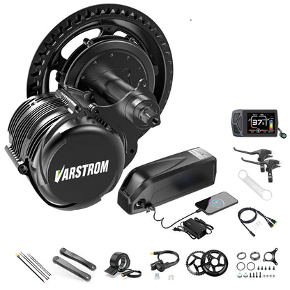 E-bike Conversiekit – Elektrische Fiets Motor – Middenmotor – Ebike Ombouwset – Fiets Conversieset – 48V 750W Krachtige Ondersteuning – Torque Sensor - QUORE