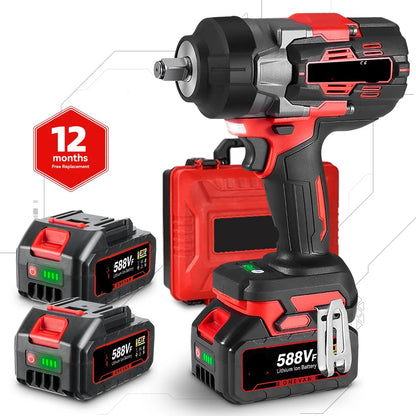 Slagmoersleutel - met Accu - Slagschroevendraaier - Brushless - 2800Nm Draadloze - 1/2 Inch - Elektrische - Koppel -18V Batterij - Handgereedschap - Zonder Batterij - Rood