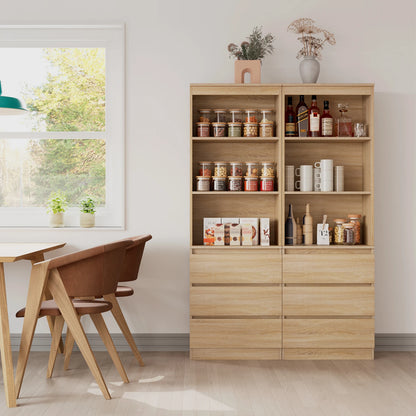 Boekenkast – Boekenplank – Opbergkast – Displaykast – Vitrinekast – Ruime Opbergruimte – Hoogte 180 cm – Zwart Variant - QUORE