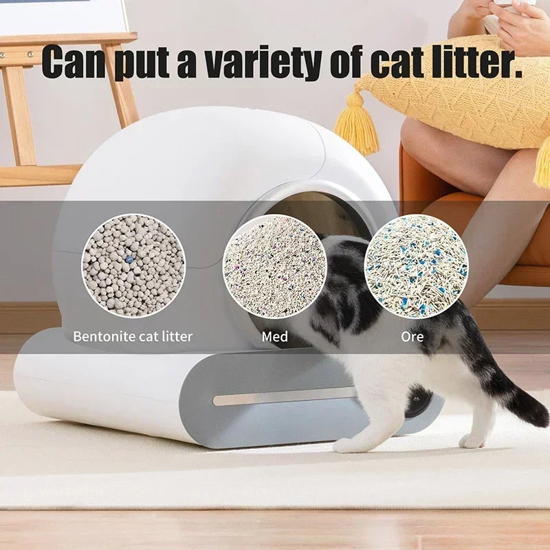 Kattenbak – Kattentoilet – Zelfreinigende Kattenbak – Automatische Kattenbak – Slimme Kattenbak – Volledig Gesloten Design – Inclusief Ozon Luchtverfrisser