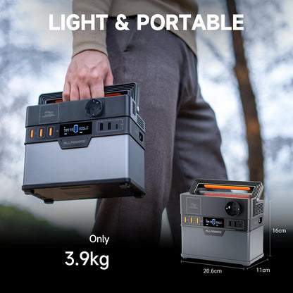 Draagbare Power Station – Mobiele Accu – Camping Generator – Noodstroomvoorziening – Energieopslag – 700W Continu Vermogen – 606Wh Lithium-Ion Batterij