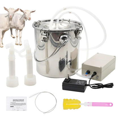 Melkmachine – Elektrische Melkset – Geitenmelker – Koeienmelker – Melkoplossing – 5 Liter Inhoud – Roestvrijstalen Melkkan