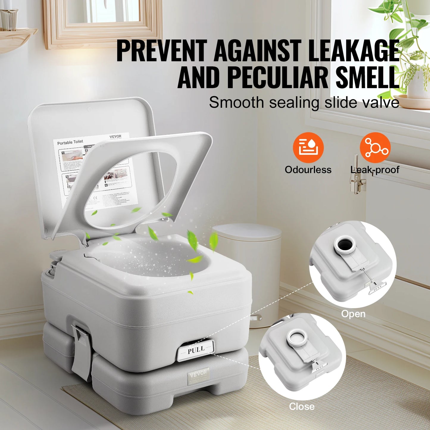 Camping Toilet - Porta Potti - Camping wc - Draagbaar Toilet - Portable Toilet - 3.2 Gal - Compact, Geurloos en Lekvrij Toilet met Drukspoeling - voor Kamperen en Outdoor Gebruik - Meeneembaar Toilet - Chemisch Toilet - QUORE