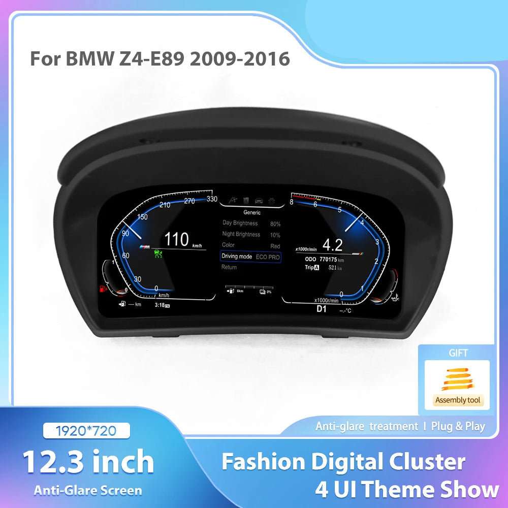 12,3 Inch Digitaal Dashboard – Auto Cockpit Display – LCD Snelheidsmeter – Virtuele Meter – Instrumentenpaneel – Plug & Play Installatie – HD 1920x720 Resolutie
