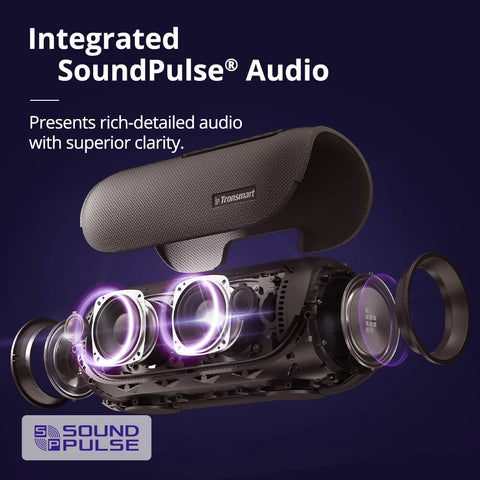 Tronsmart - Bluetooth Speakers -Bluetooth Speaker Wireless -Bluetooth Speaker - 60W- with Hi-Res Audio, Heavy Bass, App Control, Portable Handle- Black Bang