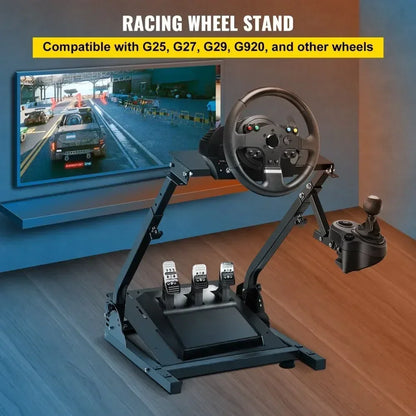 Stuurstandaard - Wheel Stand - Racing Simulator - Sim Race Stuurstandaard - Racing Wheel Stand - Volledig Verstelbaar – Carbon Staal – Compact Opvouwbaar - Zwart