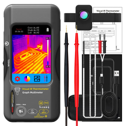 2-in-1 Thermische Camera – Digitale Multimeter – Warmtebeeldcamera – Elektrische Tester – Macro Lens – 320x320 Resolutie – 20000 Counts Nauwkeurig Meten - QUORE