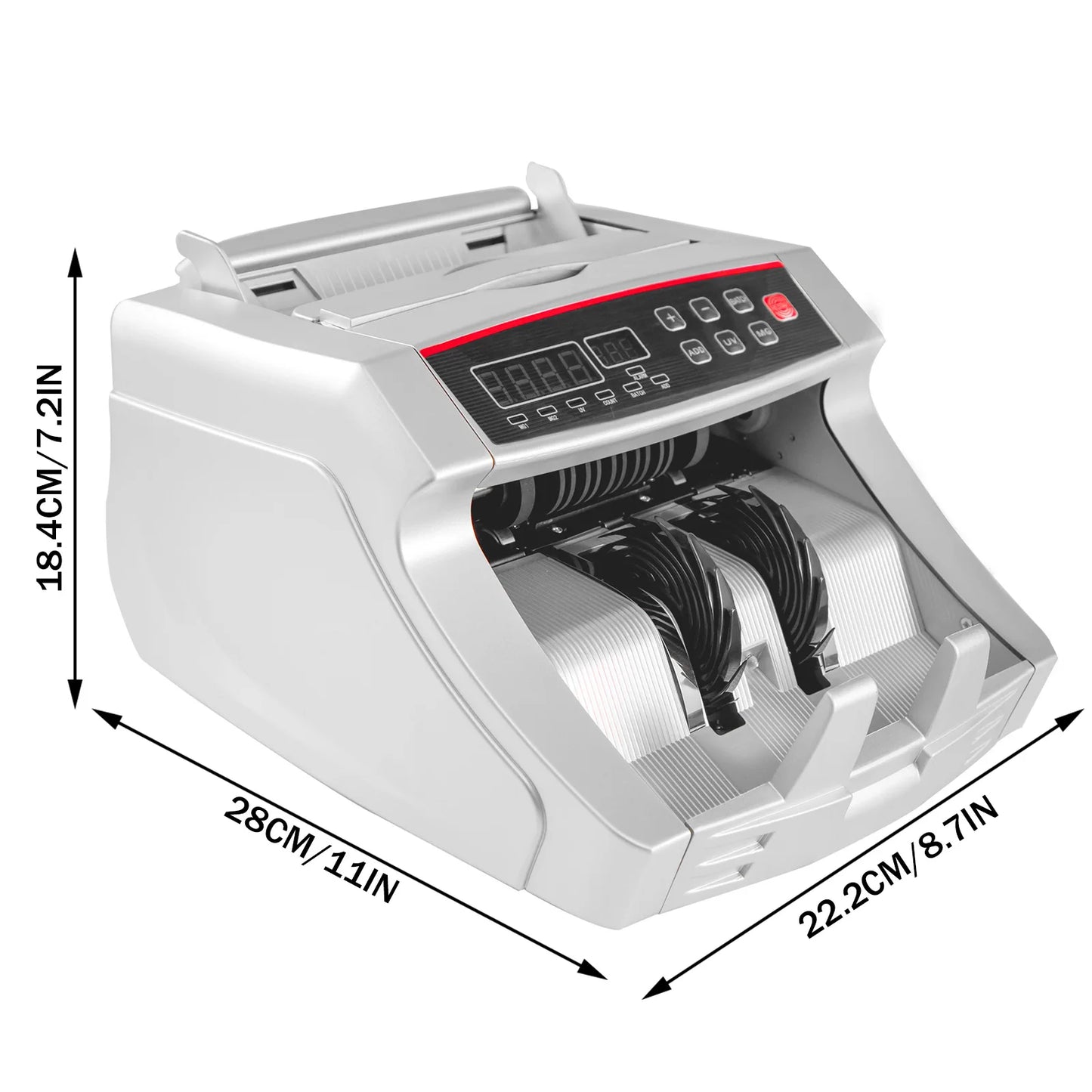 Geldtelmachine - Safescan - Biljettelmachine - Geld Teller - met UV- en MG-Detectie - 1000 Biljetten per Minuut - Geldmachine - Voor Euro’s, Geschikt voor Winkels en Kantoren - Wit