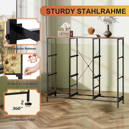 Ladenkast - Dressoir Kasten - Ladekast met 9 Stoffen Lades - Vintage Houtlook - Stabiele Opbergkast - Metaal Frame - Voor Slaapkamer - Woonkamer - Hal - 100 x 30 x 86.5 cm - Antiquiteit