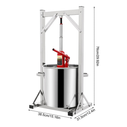 Hydraulische Juice Pers – Fruit Pers – Sap Pers – Wijn Pers – Puree Pers – 22 Liter Capaciteit – 3 Ton Drukvermogen
