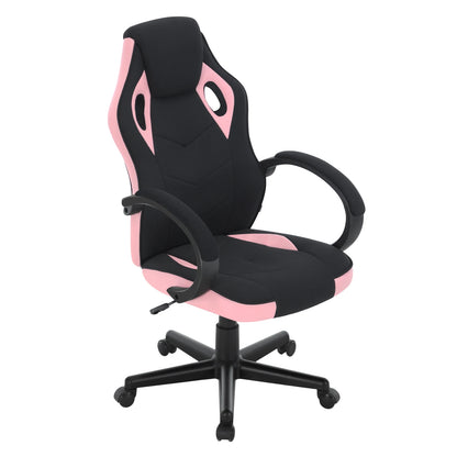 Gamingstoel – Ergonomische - Racing - Bureau - Verstelbare Bureaustoel - met Armleuningen - Kantelfunctie – 360° Draaiend – Hoge Rugleuning – 150 kg Draagvermogen - Zwart en Roze