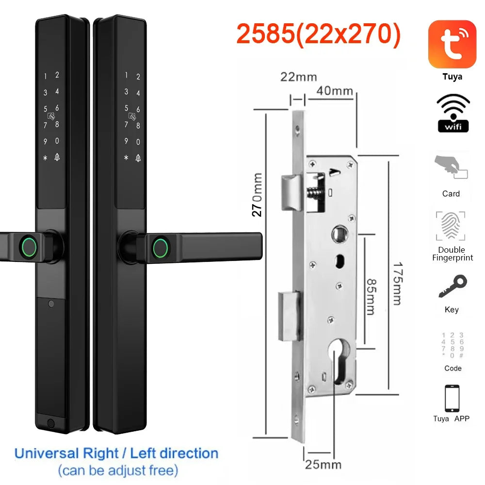 Vingerafdrukslot – Slimme Deurslot – Elektronisch Slot – Smart Lock – Deurklink Slot – Wifi Connectiviteit – IP67 Waterdicht – Aluminium Materiaal