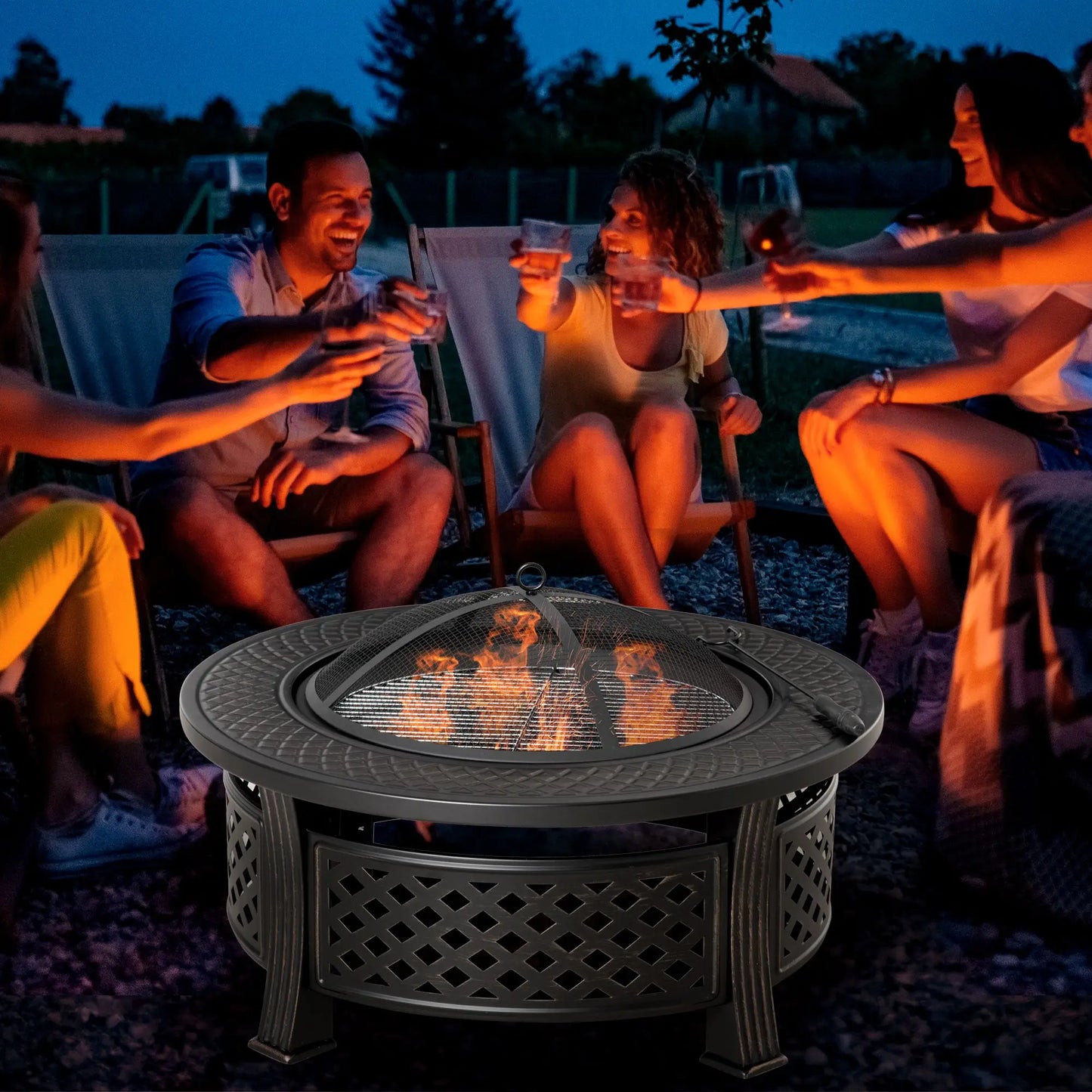 Vuurkorf – Tuinhaard – Buitenhaard – Barbecue – Warmtebron – Duurzaam Staal – Inclusief Houtvork - QUORE