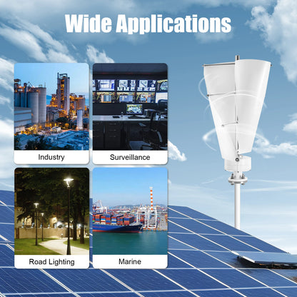Verticale Windgenerator – Windturbine – Windmolen – Energiegenerator – Windenergie Turbine – 100W Vermogen – Inclusief Controller