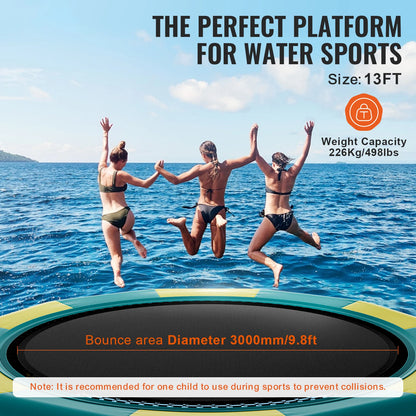 Opblaasbare Waterspringplank – Waterspringkussen – Watertrampoline – Zwemplatform – Waterereloop – 13 Voet Lang – Duurzaam PVC Mesh