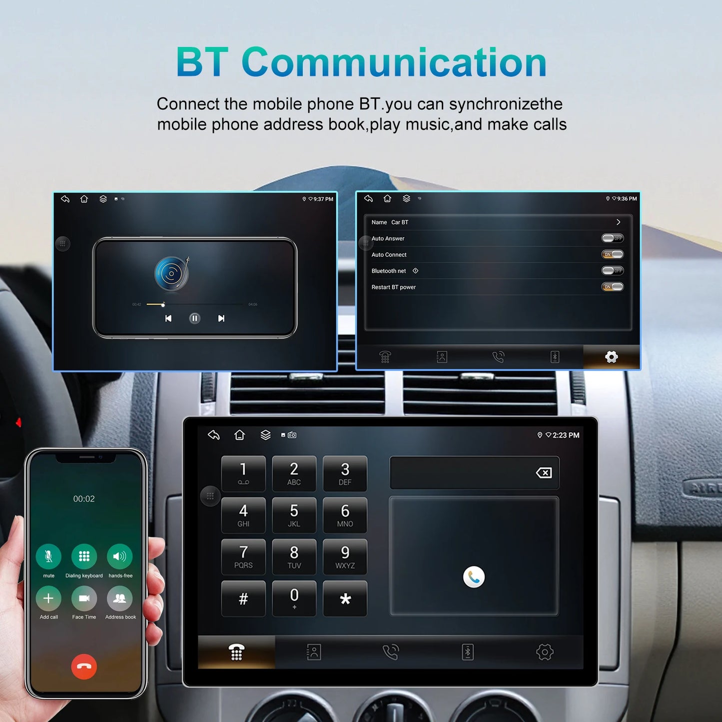 13,1" Android Autoradio – Multimedia Systeem – Navigatie – CarPlay – Android Auto – 2K Touchscreen – 8-Core Processor – 4GB RAM & 64GB Opslag
