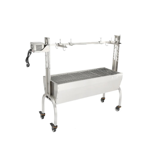 Electric BBQ Rotisserie Grill Kit - Grill Rotisserie Kit - 4RPM - Elektrische BBQ met Motor - RVS Automatische Grillset - Zeskantige Spitstang - 110V - 50w - BBQ heel Lamsvlees & Geit - Roestvrijstalen - Zilver