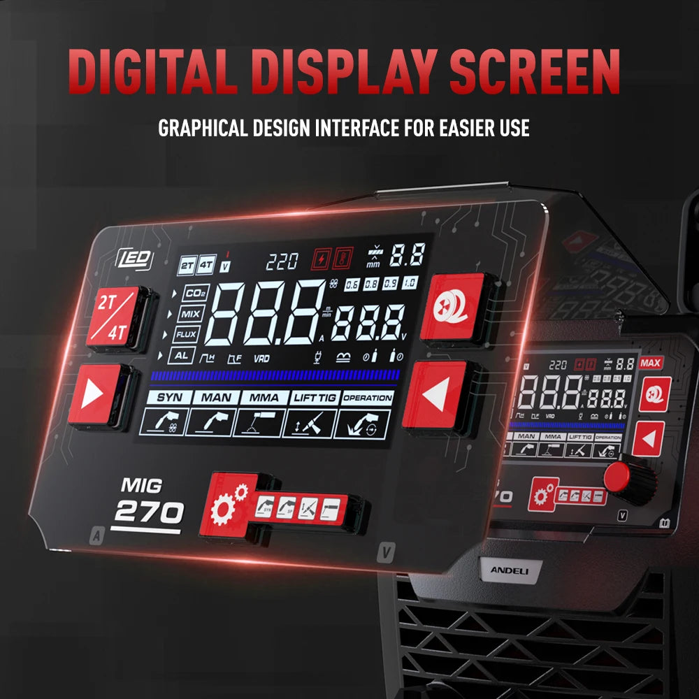 Lasapparaat – Lasmachine – Mig Lasser – Elektrode Lasser – Tig Lasser – 6-in-1 Multifunctioneel – 200 Ampère Lasstroom