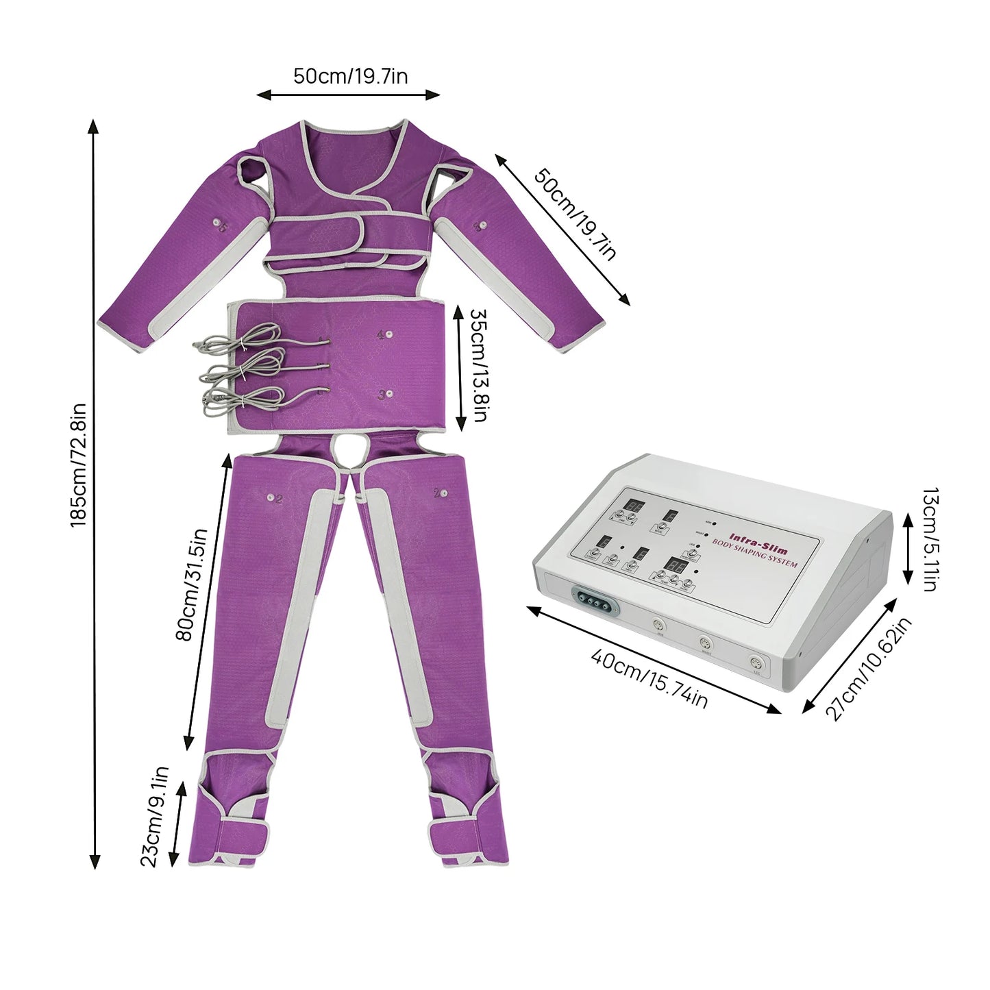 Massagepak – Massagekostuum – Luchtdrukmassage – Infrarood Warmte – 7 Intensiteitsniveaus – 6 Massageprogramma’s