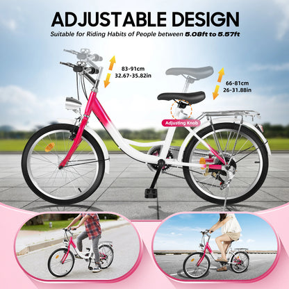 Kinderfiets – Jongensfiets – Meisjesfiets – Fiets Voor Kinderen – 20-Inch – 6 Versnellingen – Verstelbaar Stuur En Zadel
