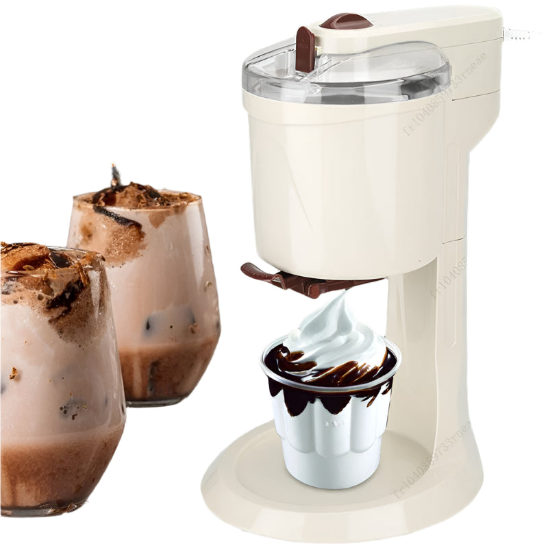 Mini Softijs Machine - IJsmachine - IJsmaker - Automatisch - 220V - 20W - 1L - 42.5 x 24 x 27 cm - Beige