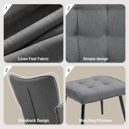 Schommelstoel – Relaxstoel – Lounge Stoel – Leesstoel – Voetenbank – Comfortabele Stoffering – Stevige Schommelbeweging