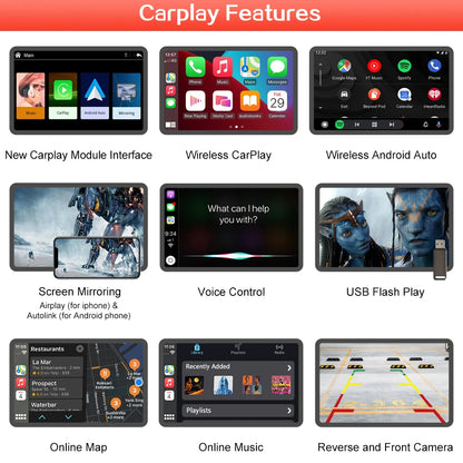Draadloze CarPlay Decoder – Android Auto Interface – Multimedia Adapter – Handsfree Systeem – Zwarte Variant – Plug & Play Installatie – Ondersteuning Achteruitrijcamera