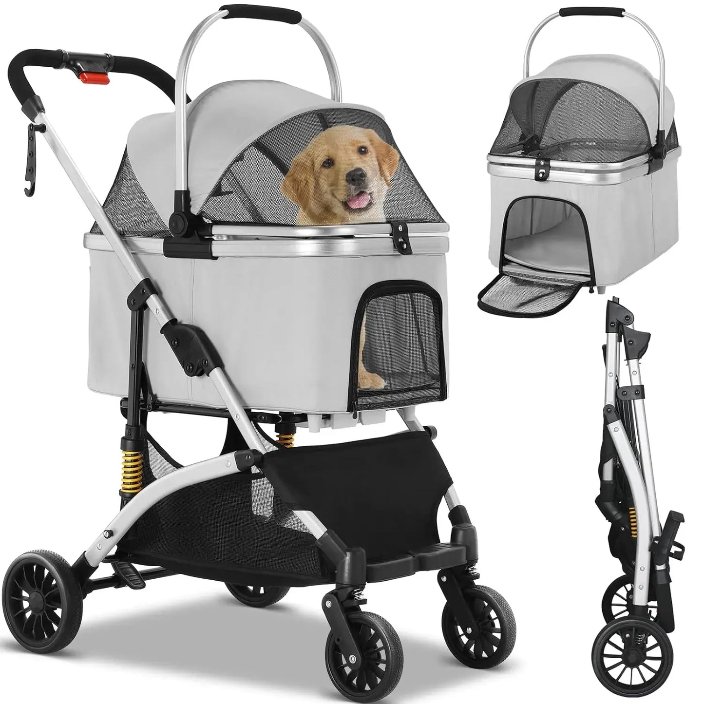 Hondenbuggy – Dierenwagen – Huisdierenwagen – Pet Stroller – Transportbox – Geschikt Tot 40 kg – Duurzame Rubber Wielen
