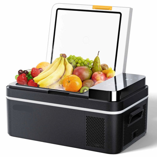 Auto Koelkast - Koelbox - Mini Koelkast - Draagbare - 21L - met Digitale Display en Ingebouwd Paneel - Compacter en Energiezuinig Koelen - Mini Fridge - voor Reis, Camping en Vacatures