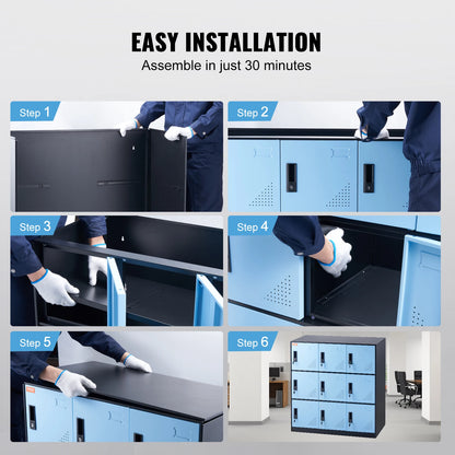 Metalen Opbergkast – Lockerkast – Opbergkast – Kantoor Kast – Garage Kast – 9 Compartimenten – Magneetsloten