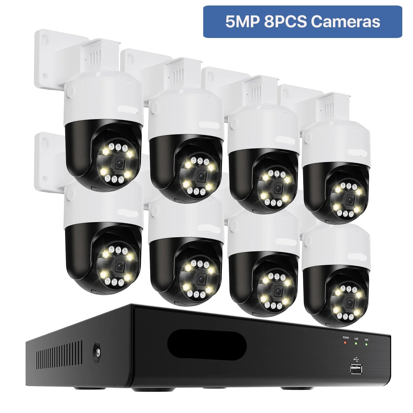 Beveiligingssysteem CCTV Camera – Bewakingscamera – Beveiligingscamera – Surveillance Camera – NVR Systeem – 8MP Ultra HD Resolutie – 360° Automatische Tracking - QUORE