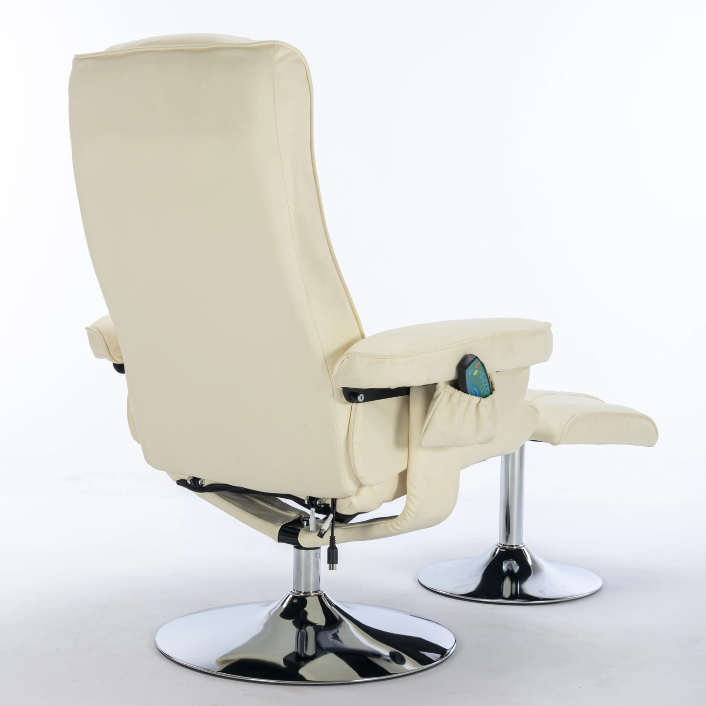 Ergonomische Stoel – Massagestoel – Relaxfauteuil – Comfortstoel – PU-Leder Bekleding – Verstelbare Rugleuning - 79 x 79 x 106 cm - Beige