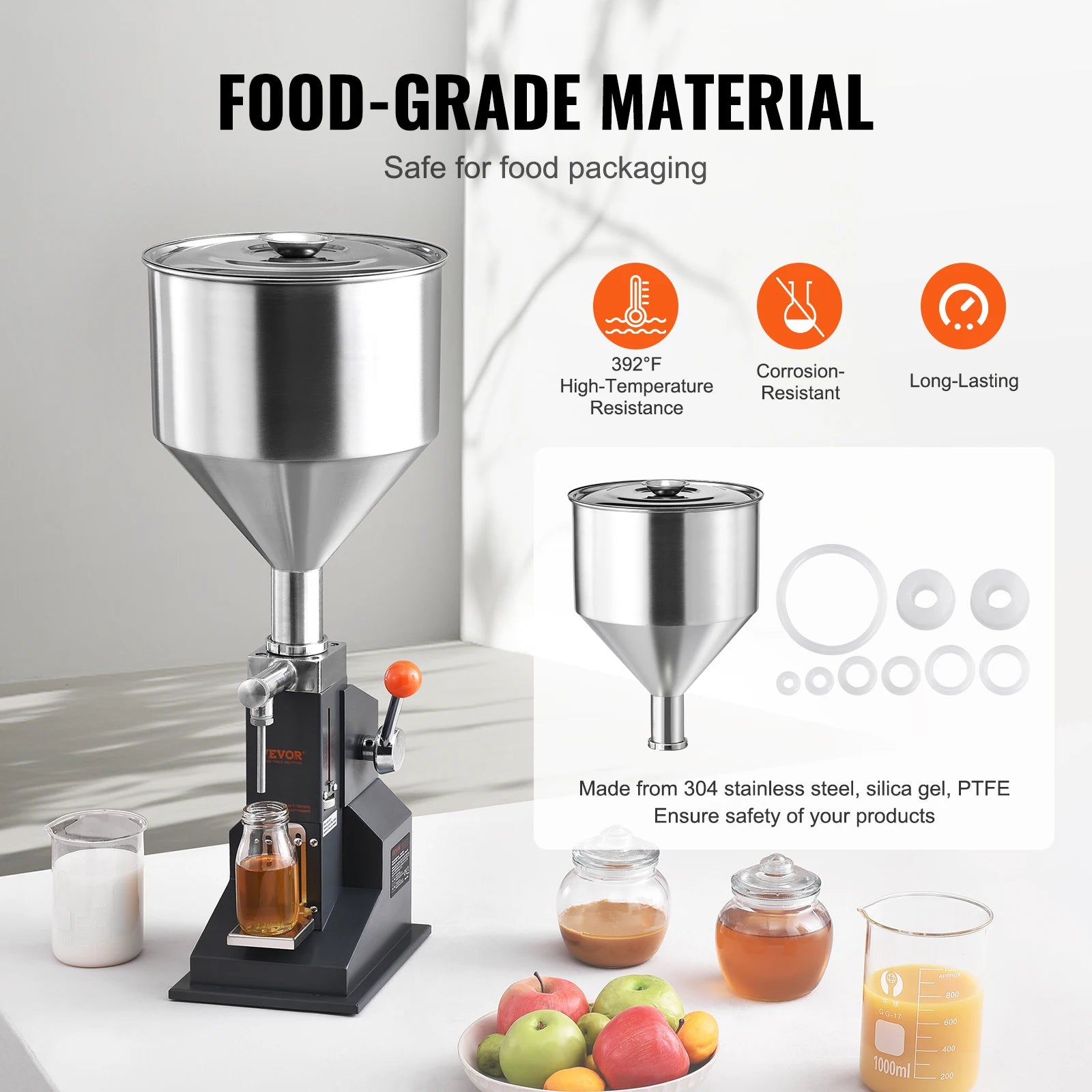 Vloeistof Vulmachine - Oliepomp - Vloeistofpomp - Handmatige Vloeistof- en Pasta Vulmachine - 5-100ML - Instelbaar & Efficiënt - QUORE