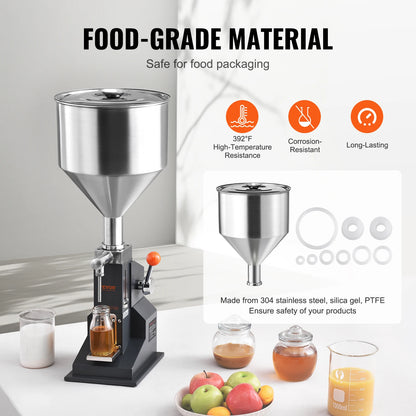 Vloeistof Vulmachine - Oliepomp - Vloeistofpomp - Handmatige Vloeistof- en Pasta Vulmachine - 5-100ML - Instelbaar & Efficiënt - QUORE