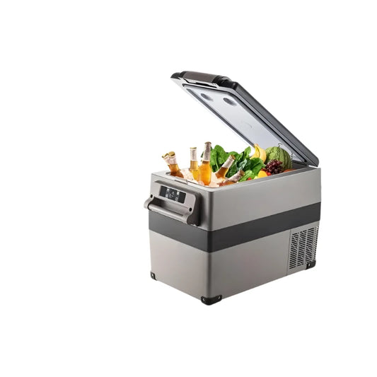 Mini koelkast - Mini koelkast voor drankjes - Mini auto koelkast - Draagbare compressor koeler - Koelbox voor kamperen - 20L - 12/24V DC - 110-240V - Grijs